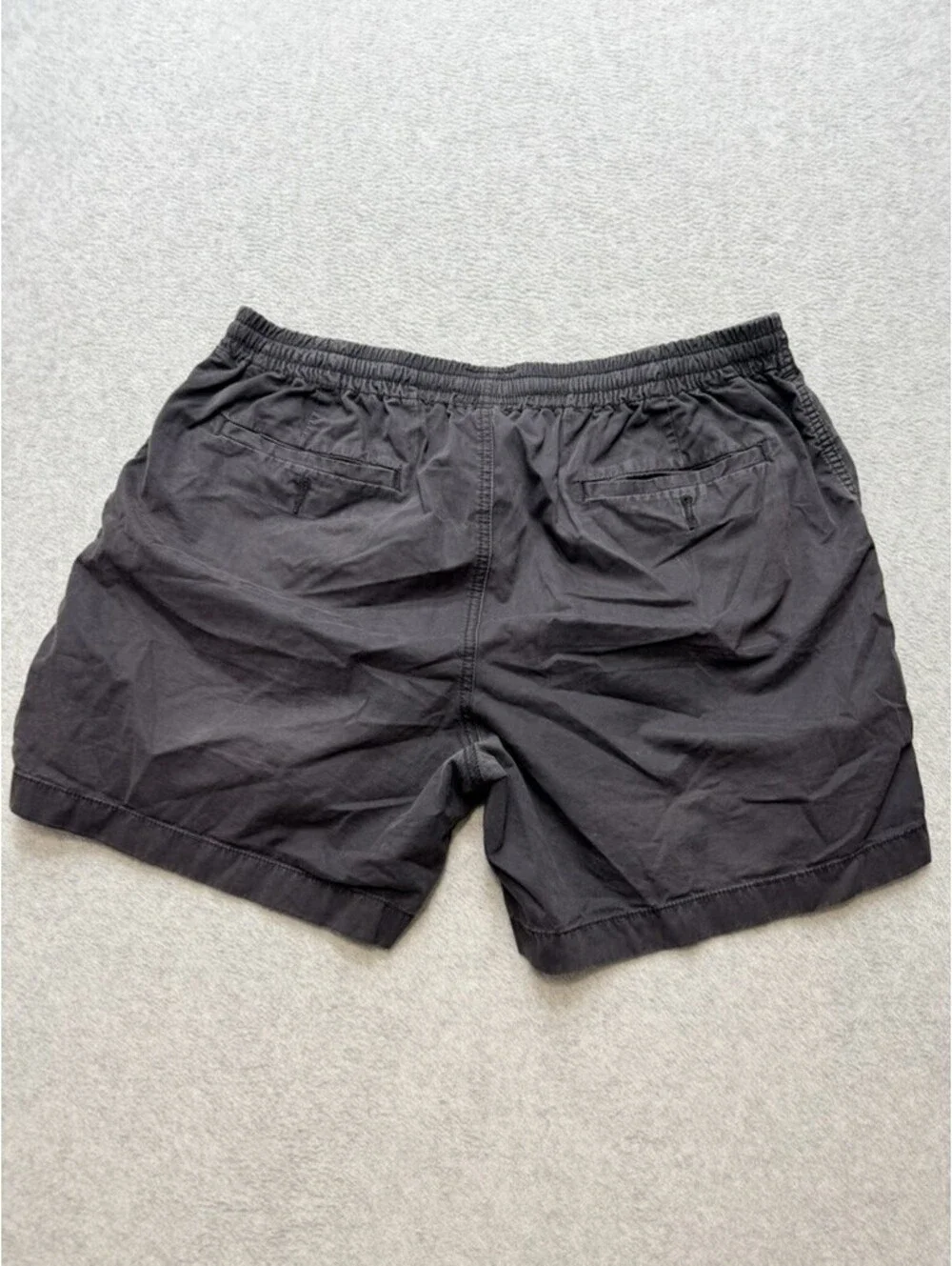 J Crew Mens Drawstring Shorts L Charcoal Gray Cotton Stretch Casual